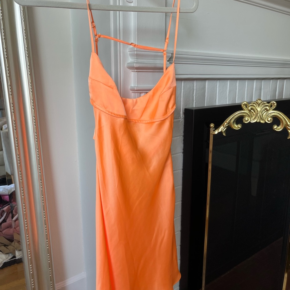 Orange Spaghetti Strap Dress
